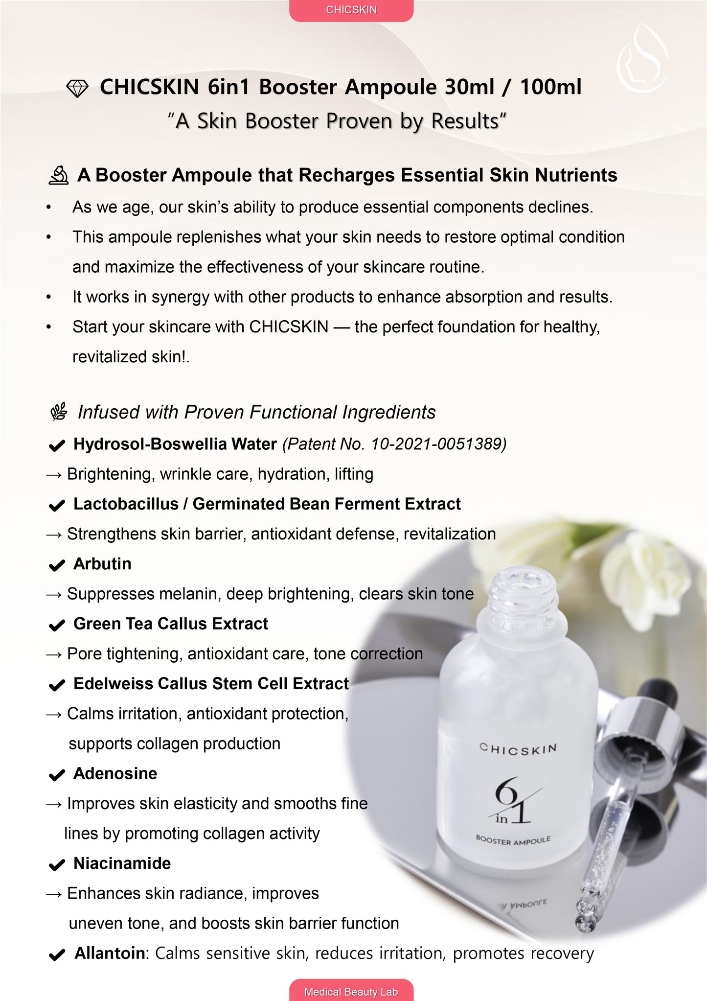 CHICSKIN 6in1 Booster Ampoule 30ml