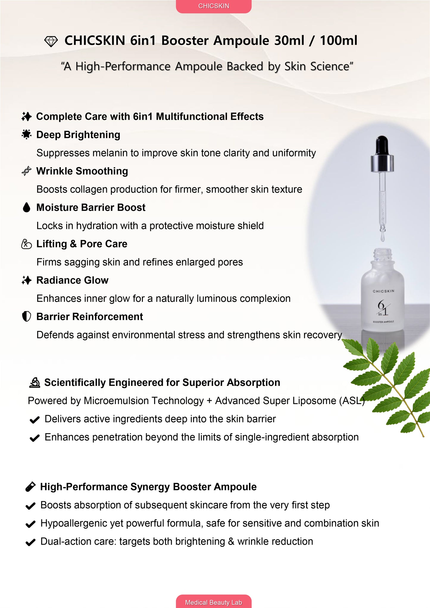 CHICSKIN 6in1 Booster Ampoule 30ml