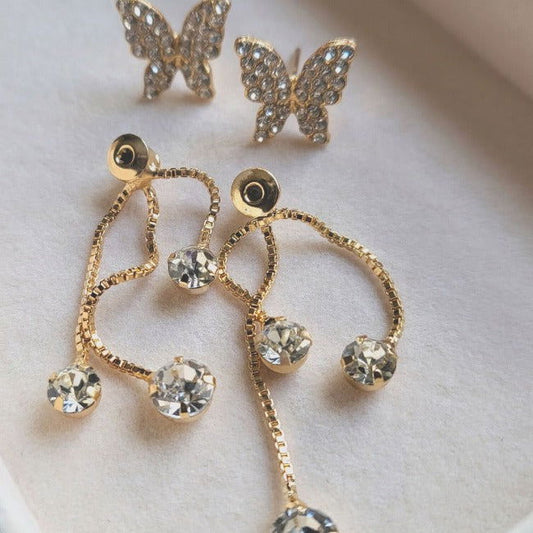 Elegant Style Butterfly Shaped Dangle Stud Earrings - Miessential