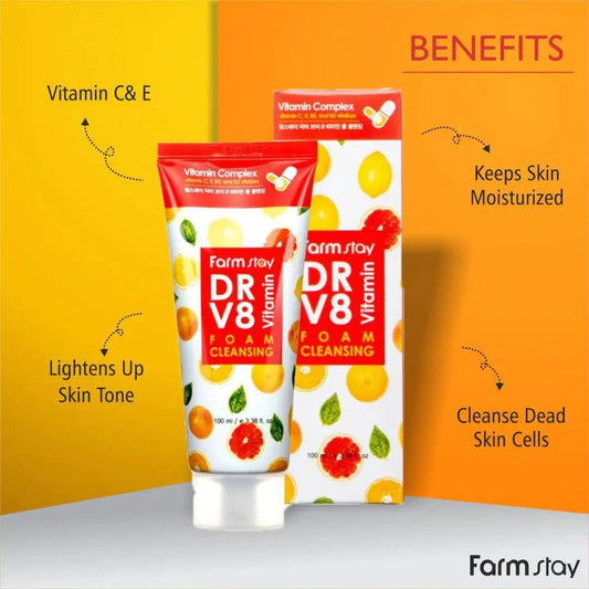 Farmstay Dr. V8 Vitamin Foam Cleansing