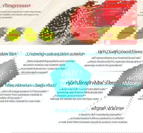 Ja Yeon Mapping Pomegranate Hydrating Mask (5 PCS) - Miessential