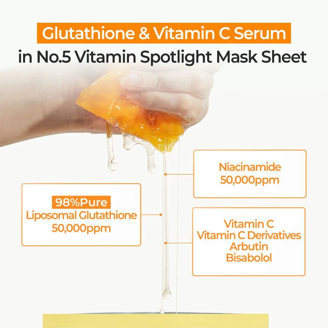 Numbuzin No.5 Vitamin Spotlight Sheet Mask ( 4ea ) - Miessential