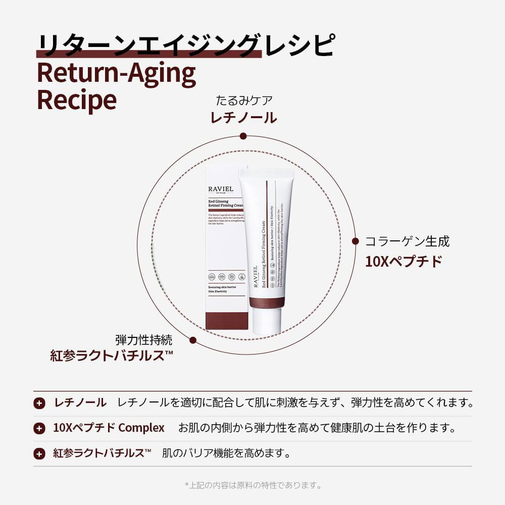 Raviel Red Ginseng Retinol Elasticity Cream 50ml 1.69oz - Miessential