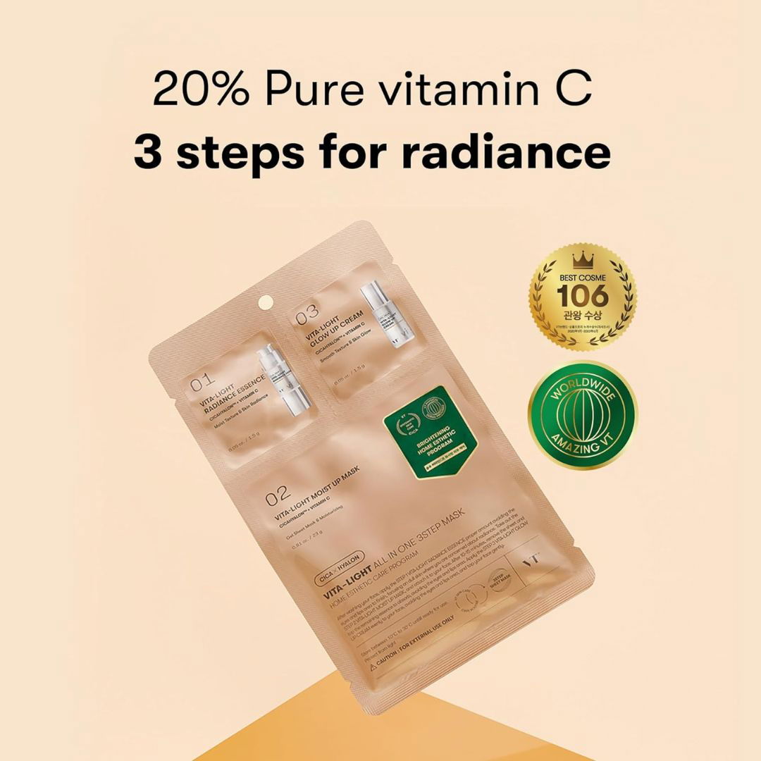 VT CICA Vita-Light All-in-One 3-Step Mask - Miessential