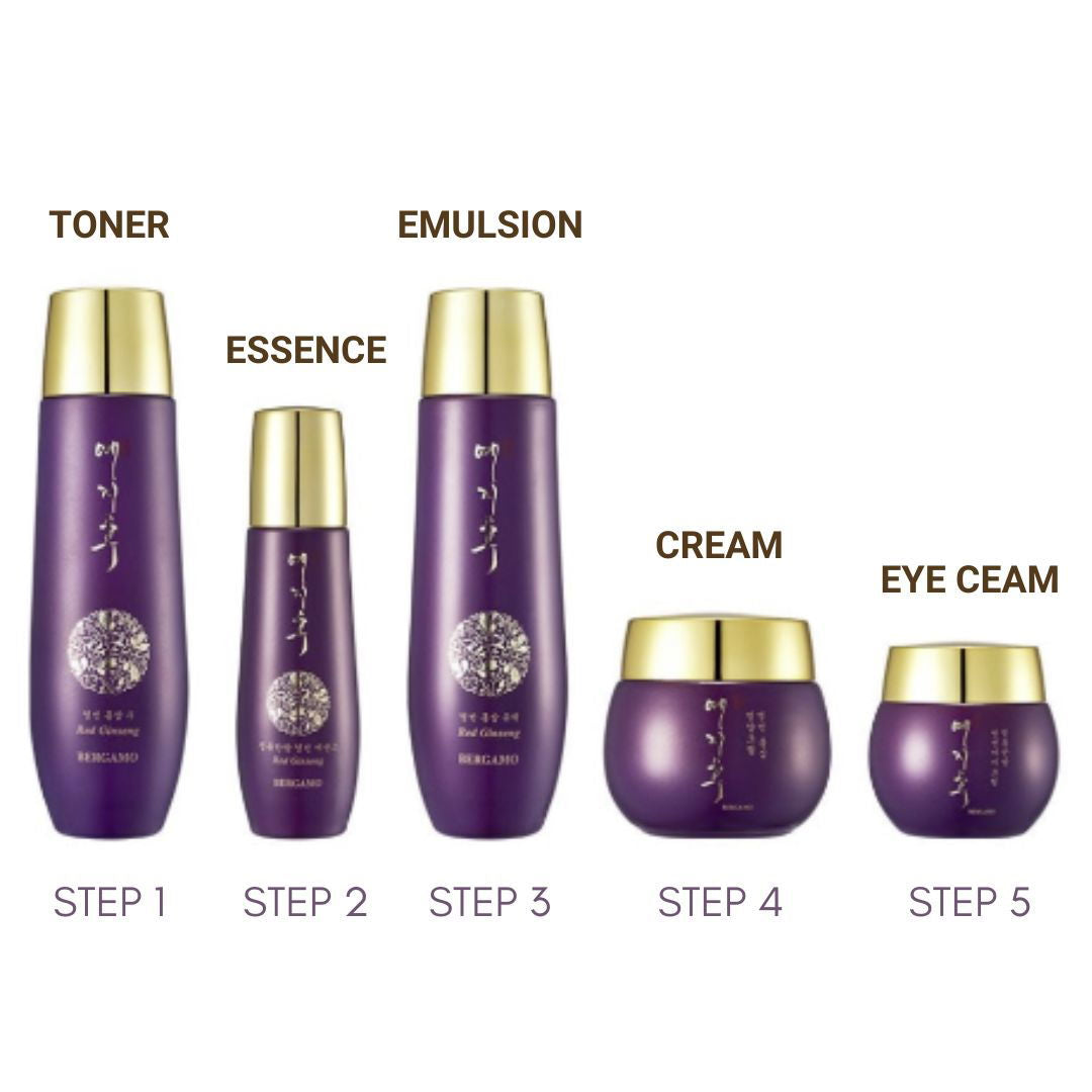 Yezihu Red Ginseng Skincare Set - Red - Miessential