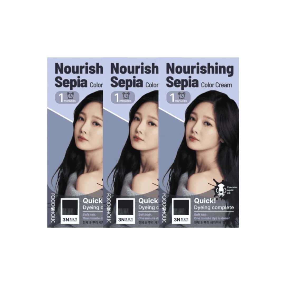 (3 Units) Foodaholic Nourishing Sepia 1 Min Hair Color 3N Natural Black