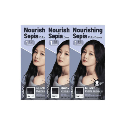 (3 Units) Foodaholic Nourishing Sepia 1 Min Hair Color 3N Natural Black