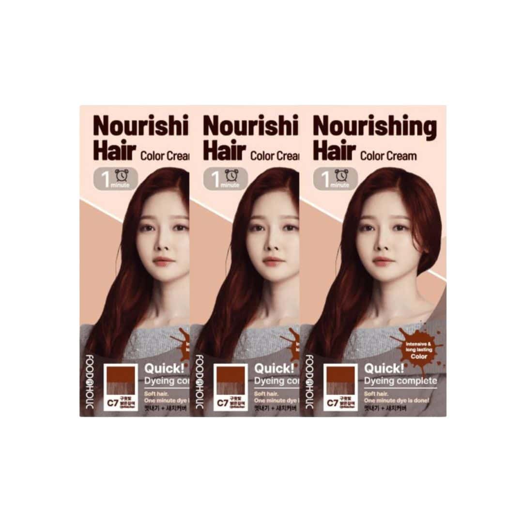 (3 Units) Foodaholic Nourishing Sepia 1 Min Hair Color C7 Light Bronze Brown