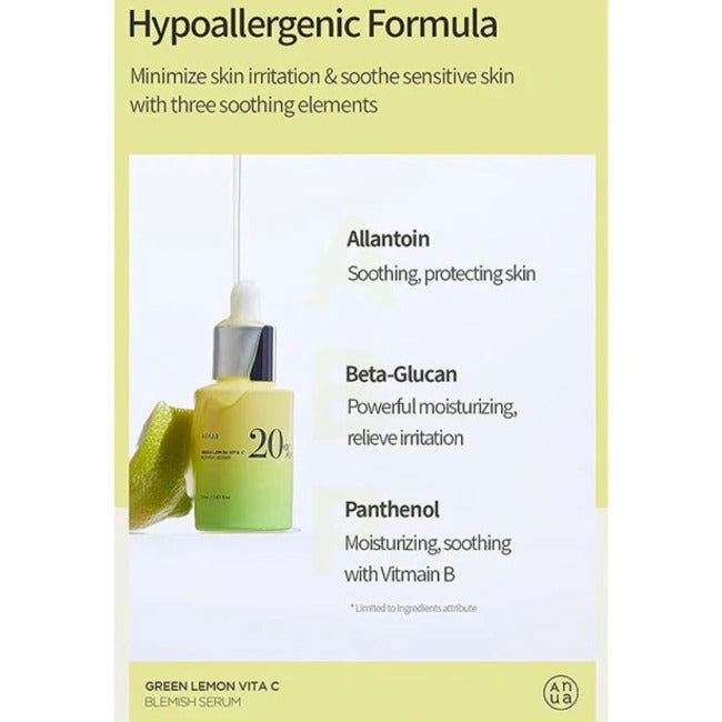 ANUA Green Lemon Vitamin C Blemish Serum - Miessential