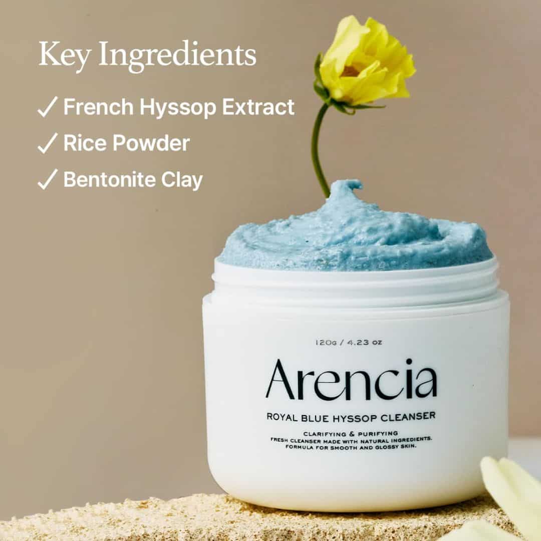 Arencia Fresh Blue Hyssop Rice Mochi Cleanser