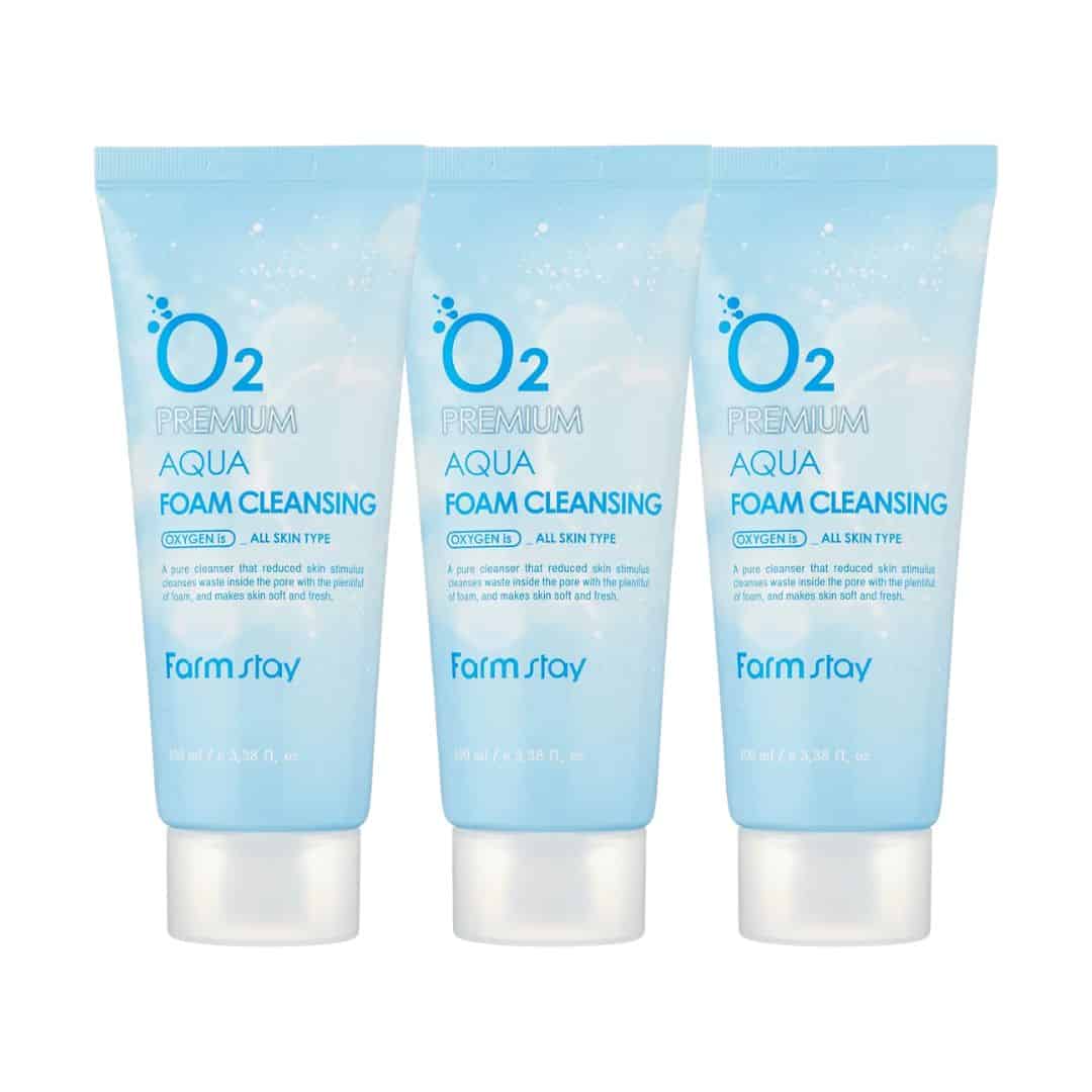 (Buy 2 Get 1 Free) Farmstay O2 Premium Aqua Foam Cleansing