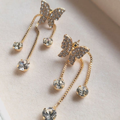 Elegant Style Butterfly Shaped Dangle Stud Earrings - Miessential