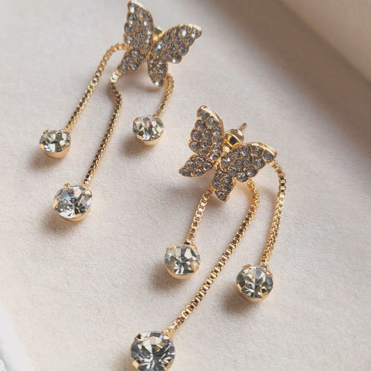 Elegant Style Butterfly Shaped Dangle Stud Earrings - Miessential