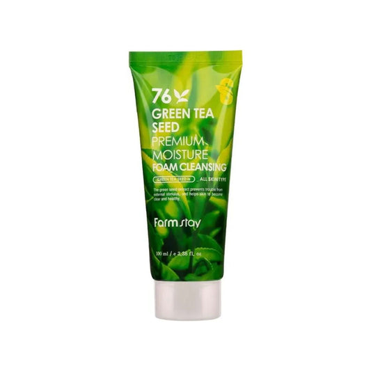 Farmstay 76 Green Tea Seed Premium Moisture Foam Cleansing - Miessential