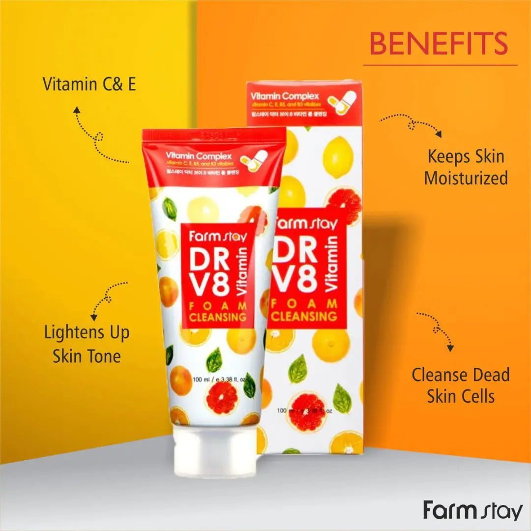 Farmstay Dr. V8 Vitamin Foam Cleansing