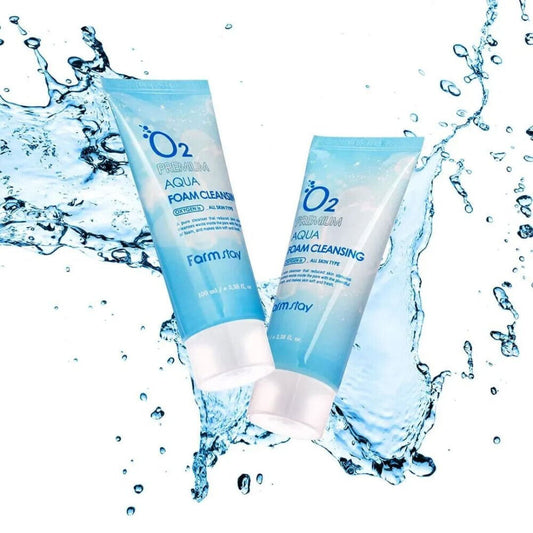 Farmstay O2 Premium Aqua Foam Cleansing - Miessential