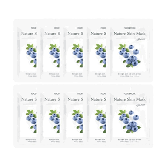 Foodaholic Nature Skin Mask Blueberry (10 PCS) - Miessential