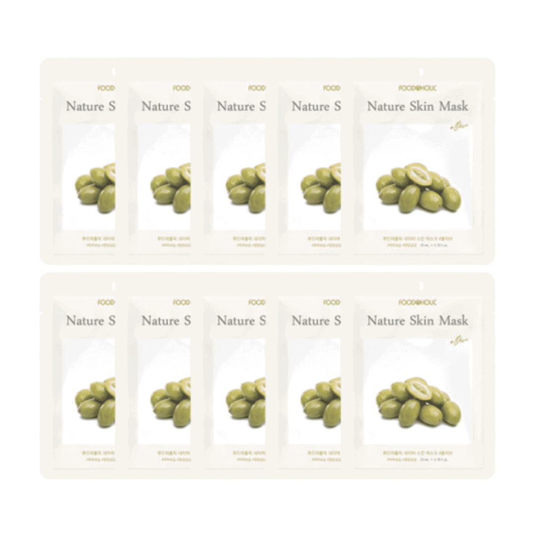 Foodaholic Nature Skin Mask Olive (10 PCS) - Miessential