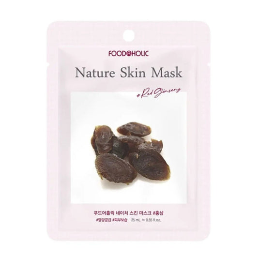 Foodaholic Nature Skin Mask Red ginseng (10 PCS) - Miessential
