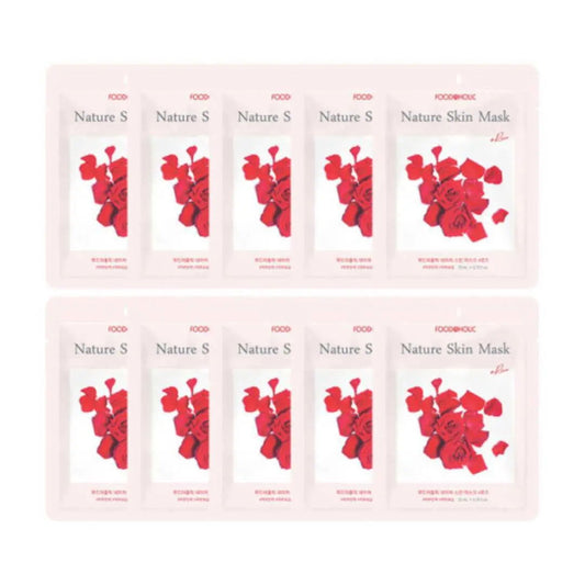 Foodaholic Nature Skin Mask Rose (10 PCS) - Miessential