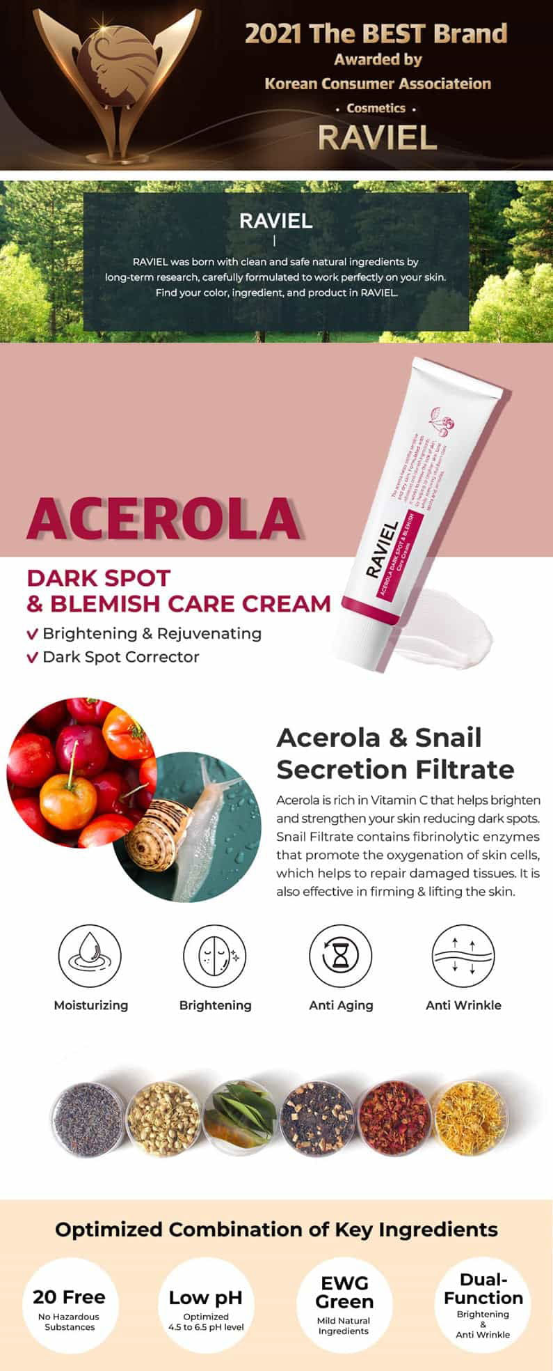 Raviel Acerola Dark Spot & Blemish Care Cream - Miessential