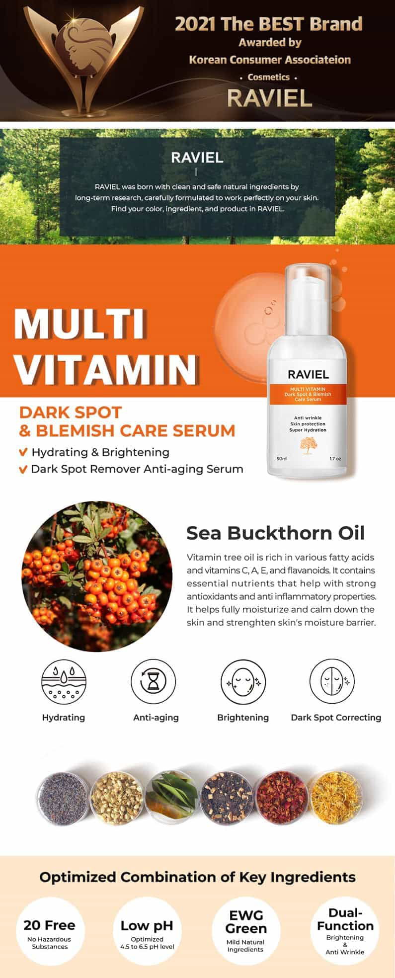 Raviel Multi Vitamin Dark Spot & Blemish Care Serum - Miessential