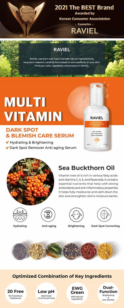 Raviel Multi Vitamin Dark Spot & Blemish Care Serum - Miessential