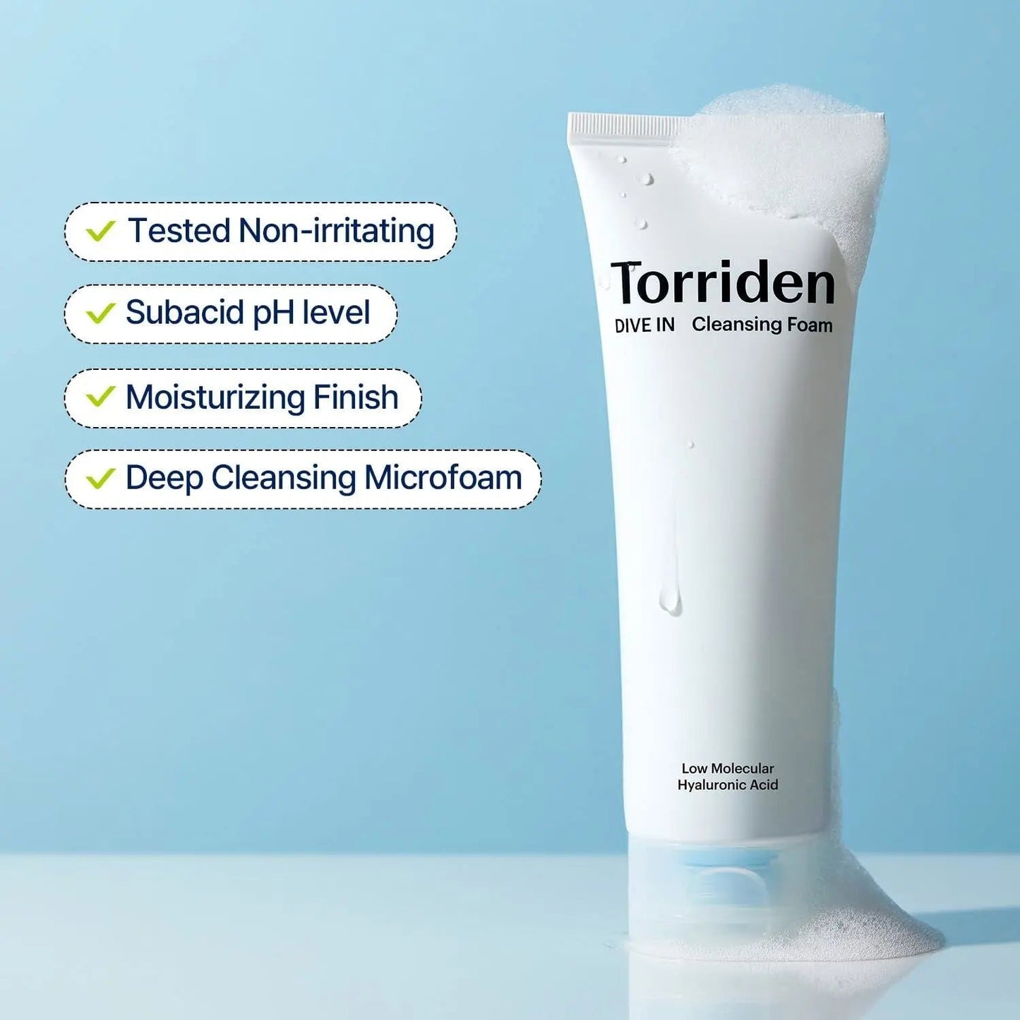 TORRIDEN Dive In Low Molecular Hyaluronic Acid Cleansing Foam - Miessential