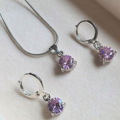 3pcs/set Elegant Cubic Zirconia Necklace And Earrings Set - Miessential